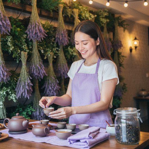 Levandų laukas saulėlydyje, simbolizuojantis ramybę.